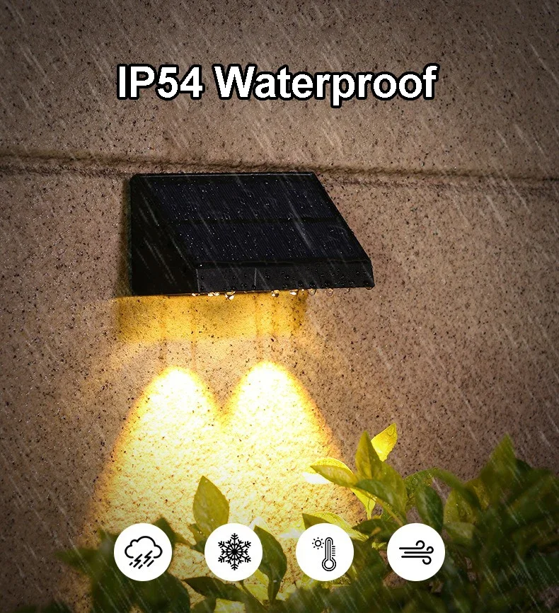 Solar Wall Light Outdoor Porch Lights Illumination Waterproof LED Lamp Bulb Automatic Lighting at Night for Garden Yard Balcony