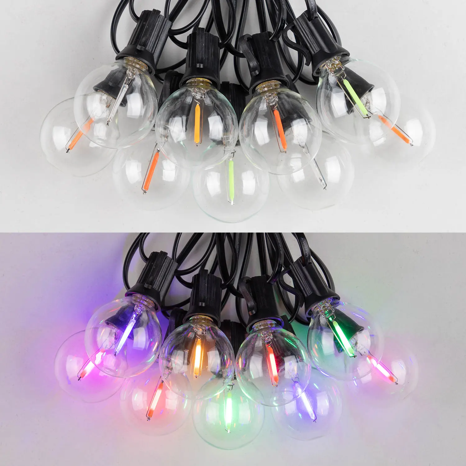 Multicolor G40 Led Bulbs Outdoor E12 110V 220V String Light Replaceable Bulb Waterproof Colorful RGB Filament Decoration Light
