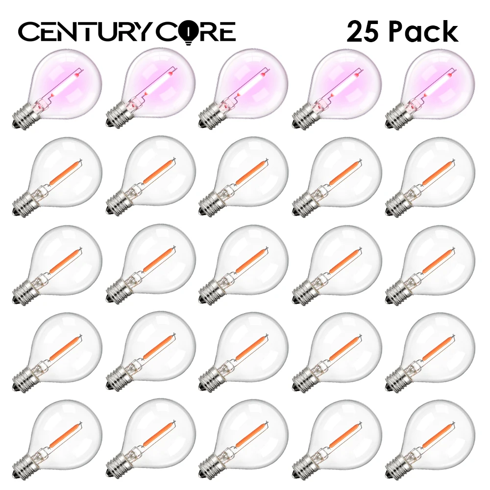 Multicolor G40 Led Bulbs Outdoor E12 110V 220V String Light Replaceable Bulb Waterproof Colorful RGB Filament Decoration Light