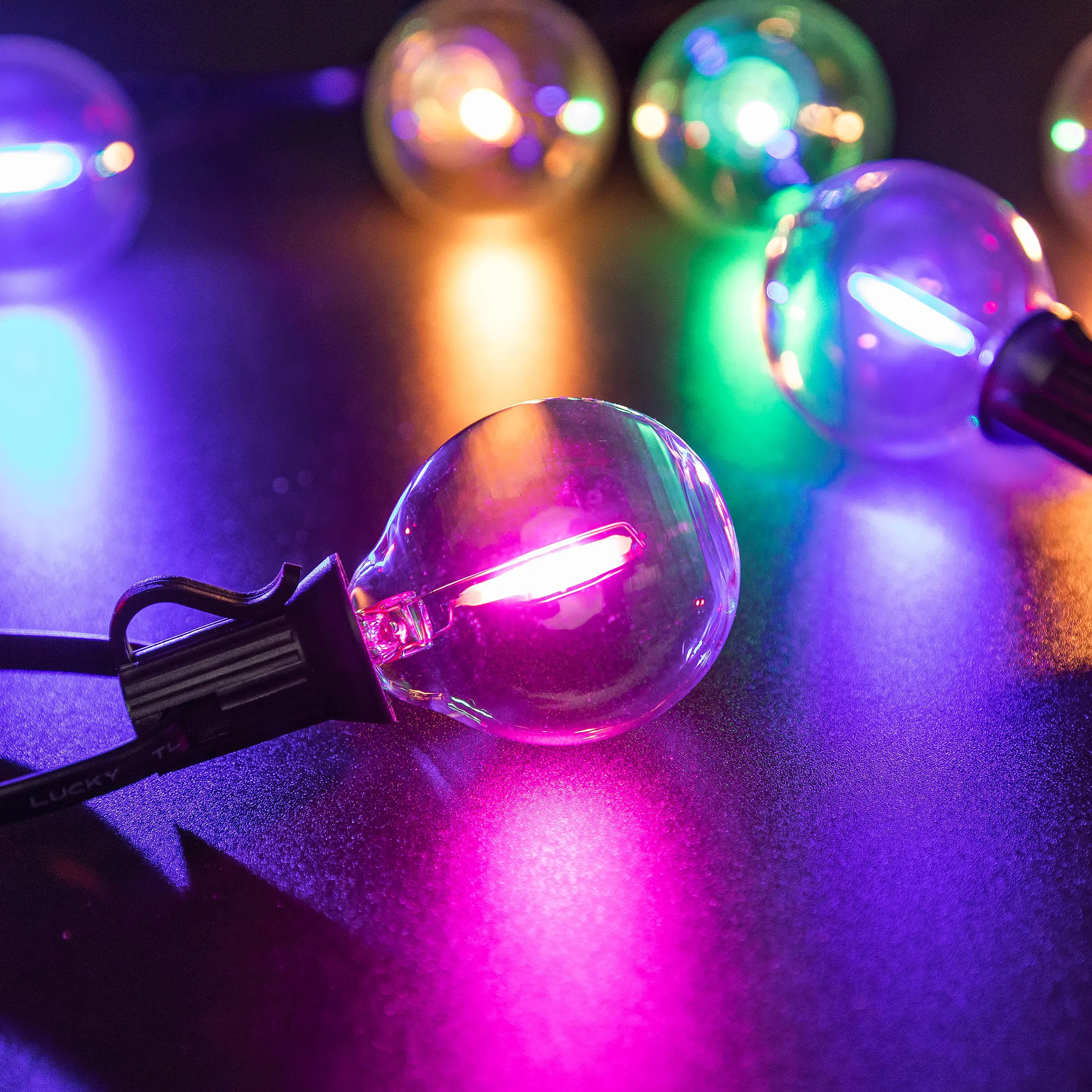 Multicolor G40 Led Bulbs Outdoor E12 110V 220V String Light Replaceable Bulb Waterproof Colorful RGB Filament Decoration Light