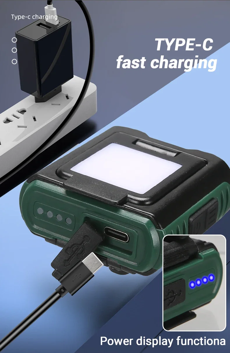 Sensor COB LED Headlamp Cap Clip Light USB Rechargeable Head Flashlight Built-in Battery Headlight Led Head for Fishing Camping