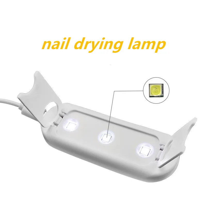 Mini Usb 6W Nail Drying Lamp Machine Portable 3 LED UV Manicure Lamp Nails USB Cable Home Use Nail Lamp Small Desk Drying Nail