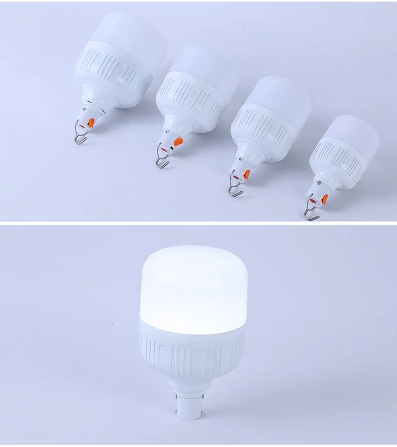 60W 80W Camping Light USB Rechargeable LED Emergency Lamp Outdoor Portable Lanterns with Hook for BBQ Tents Battery Bulb
