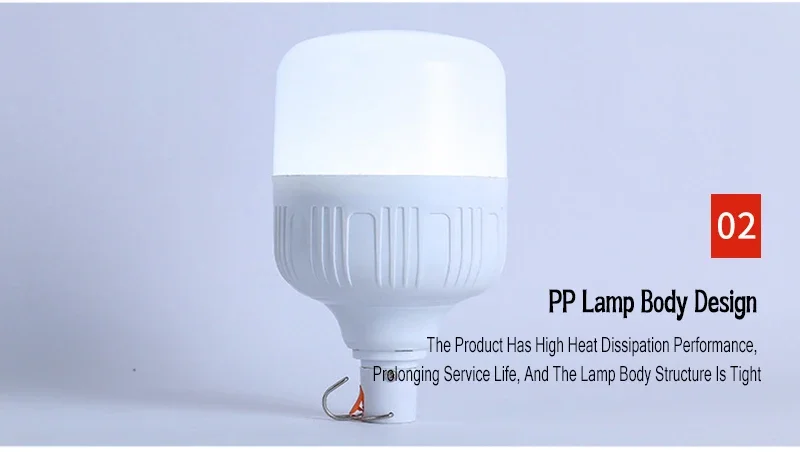 60W 80W Camping Light USB Rechargeable LED Emergency Lamp Outdoor Portable Lanterns with Hook for BBQ Tents Battery Bulb