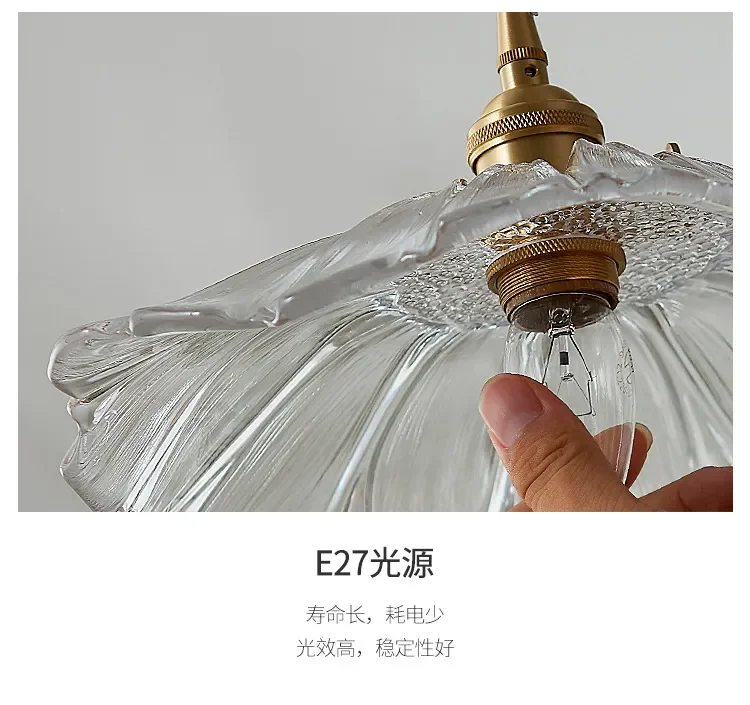 Vintage Pendant Lights Flower Glass Hanging Lamps Home Decoration Lighting Living Room Bedroom Bedside Light Fixture Indoor Shop