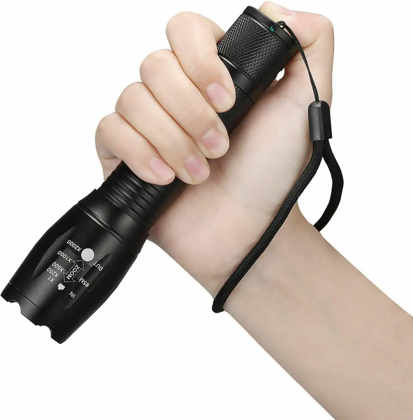 Multicolor 4 Colors in 1 LED White Red Blue Green Blue Light 4 Modes Zoomable Flashlight Red Torch Rechargeable Flashlights