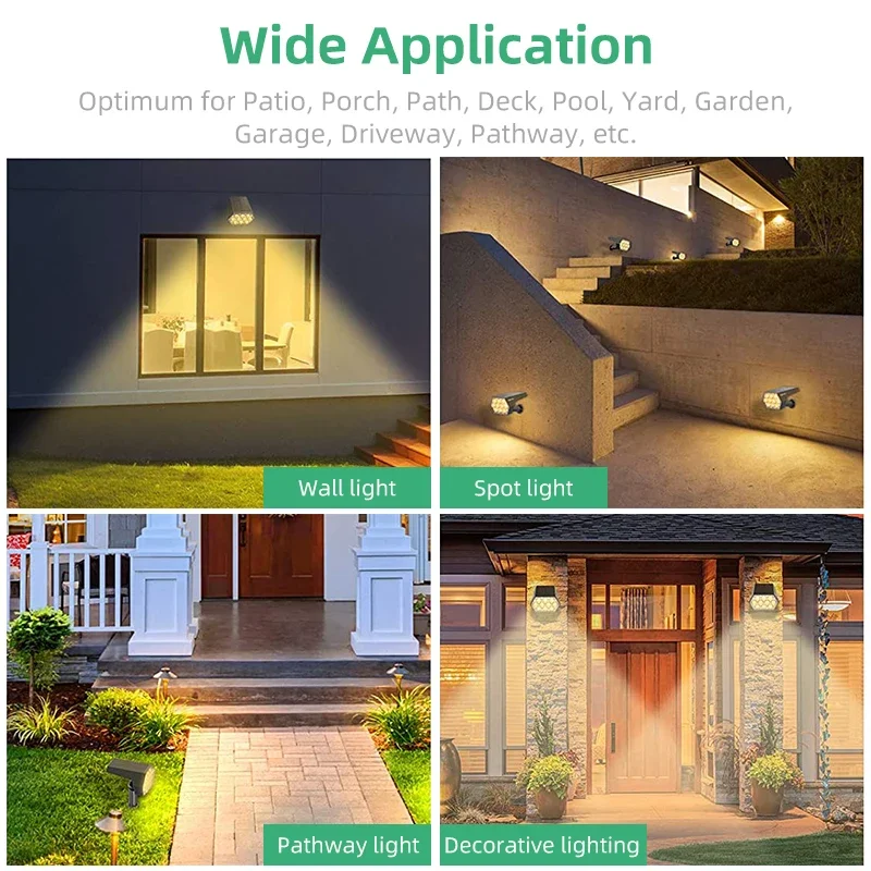 Solar Lights Outdoor 92 LED Solar Spot Lights Outdoor IP67 Waterproof Solar Garden Lights 2 In 1 for Yard Garden Porch