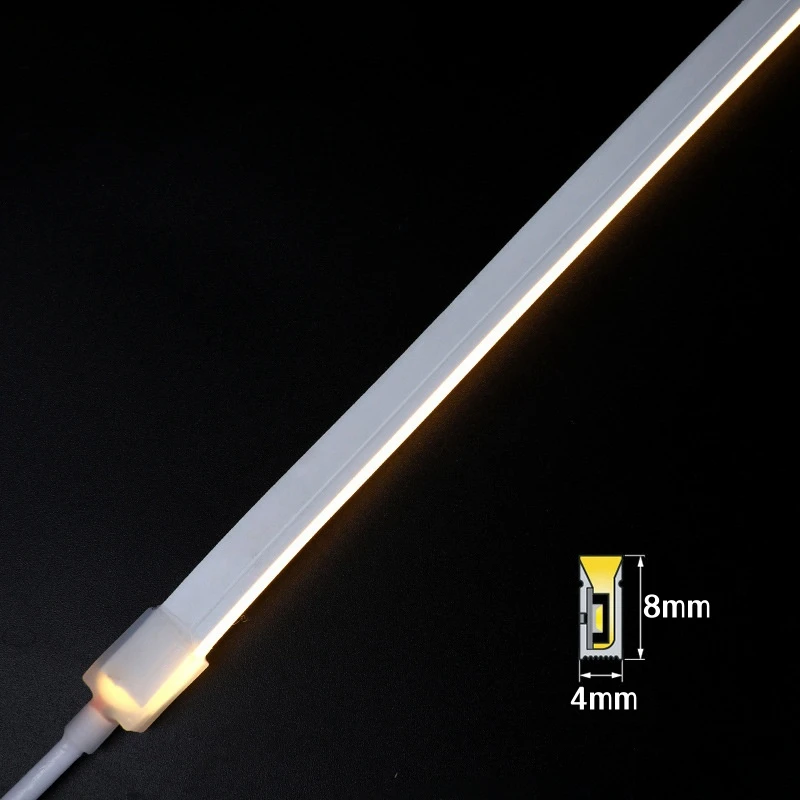 4x8mm Super Thin LED Neon Strip Light DC12V Flexible Waterproof Silicone Tube Diffuser Recessed Cabinet Bedroom Tape Neon Lights