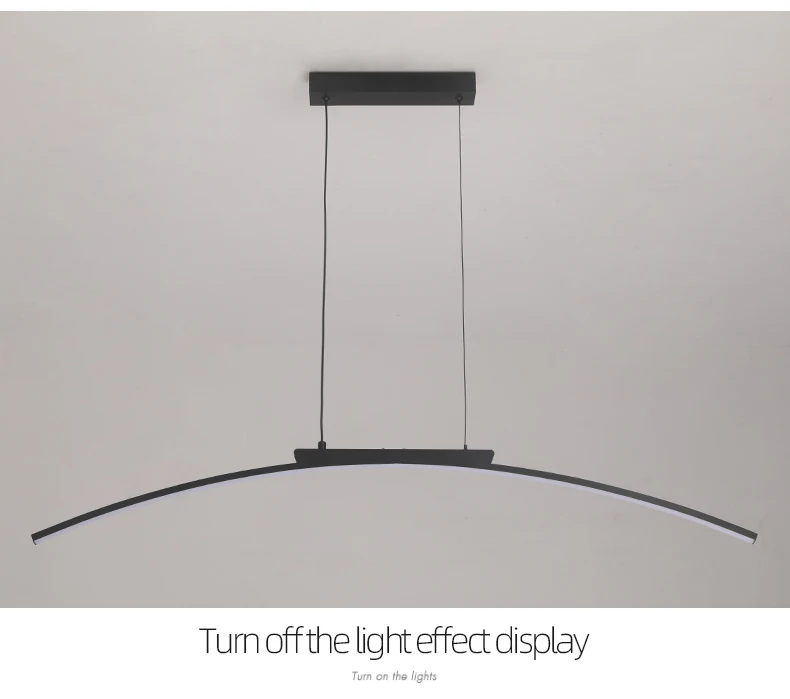 Contemporary Dining Room Pendant Light Sleek LED Arc Hanging Lamp Adjustable Brightness Energy Efficient Ideal for Kitchen Resta