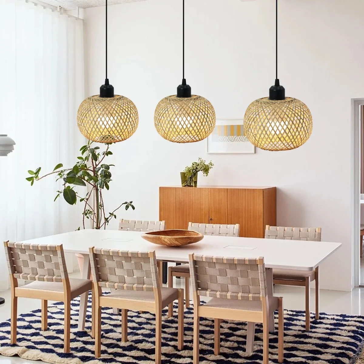 Retro Led Bamboo Woven Ceiling Lamp Corridor Aisle Living Room Ceiling Light E27 Woven Lamps Decorative Fixtures