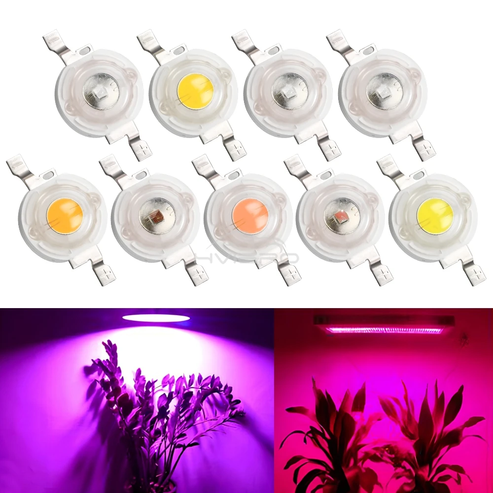10Pcs 1W High Power LED Chip Lamp Bulb 110-120LM Bead Line Emitter Diode White Red Green Blue Yellow DIY Led Lights Decoration