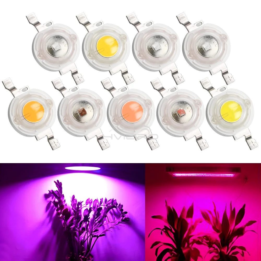 10Pcs DC 3V 3W High Power Light-Emitting Diode LEDs Chip SMD Lights Bead Emitter White Red Green Blue Yellow Bulb Diodes Lamps