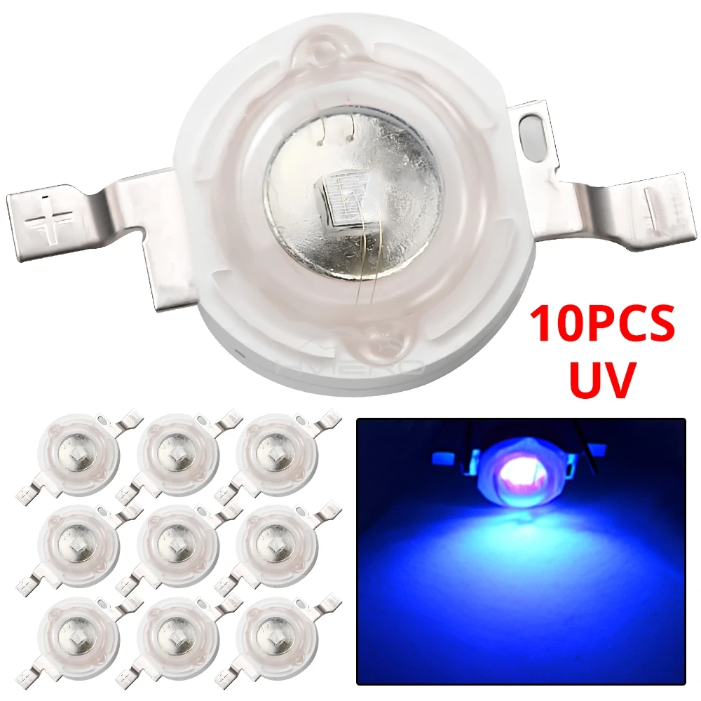 10Pcs DC 3V 3W High Power Light-Emitting Diode LEDs Chip SMD Lights Bead Emitter White Red Green Blue Yellow Bulb Diodes Lamps