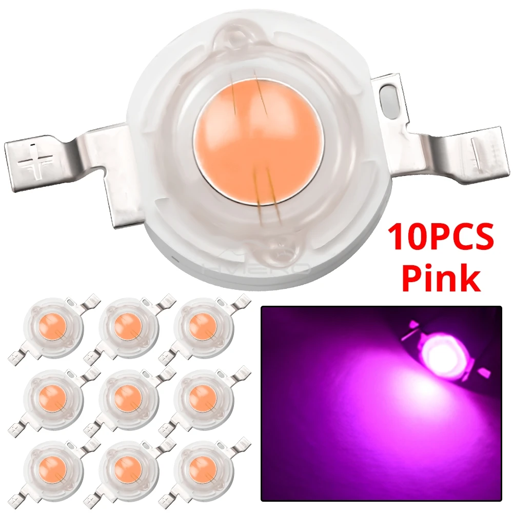 10Pcs DC 3V 3W High Power Light-Emitting Diode LEDs Chip SMD Lights Bead Emitter White Red Green Blue Yellow Bulb Diodes Lamps