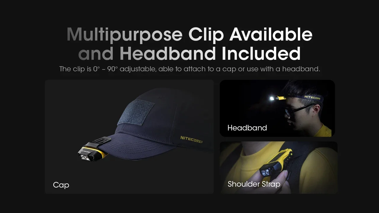 NITECORE NU11 Rrechargeable Intelligent IR Sensor Clip-on Cap Light 150Lumens Built in 600mAh battery