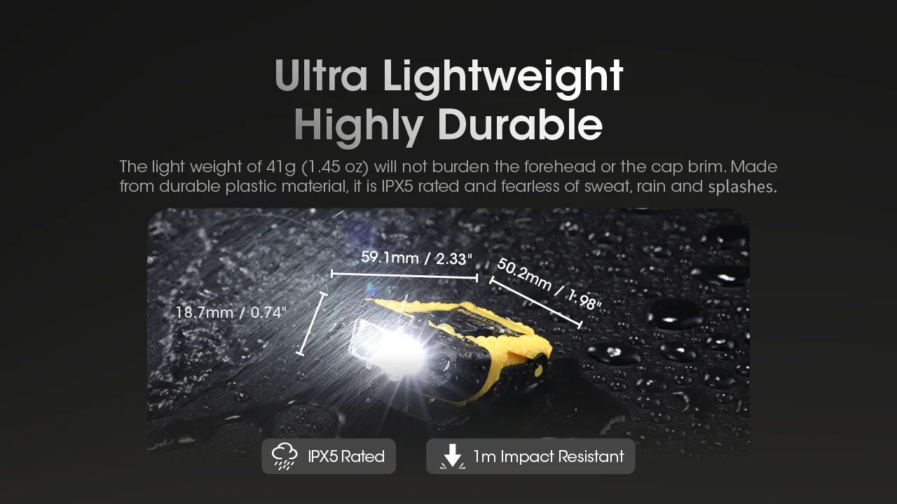 NITECORE NU11 Rrechargeable Intelligent IR Sensor Clip-on Cap Light 150Lumens Built in 600mAh battery
