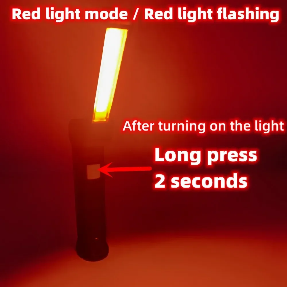 1/2/3/5Pcs Magnetic COB LED Flashlight Portable USB Rechargeable Work Light Hanging Lamp with Built-in Battery Camping Torch