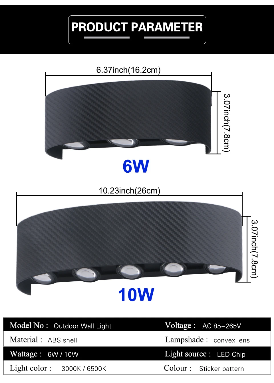 Modern Outdoor Wall Lamp Waterproof LED Wall Lamp AC85-265V 6W 10W Decoration Lamps For Bedroom Aisle Gallery Living Room