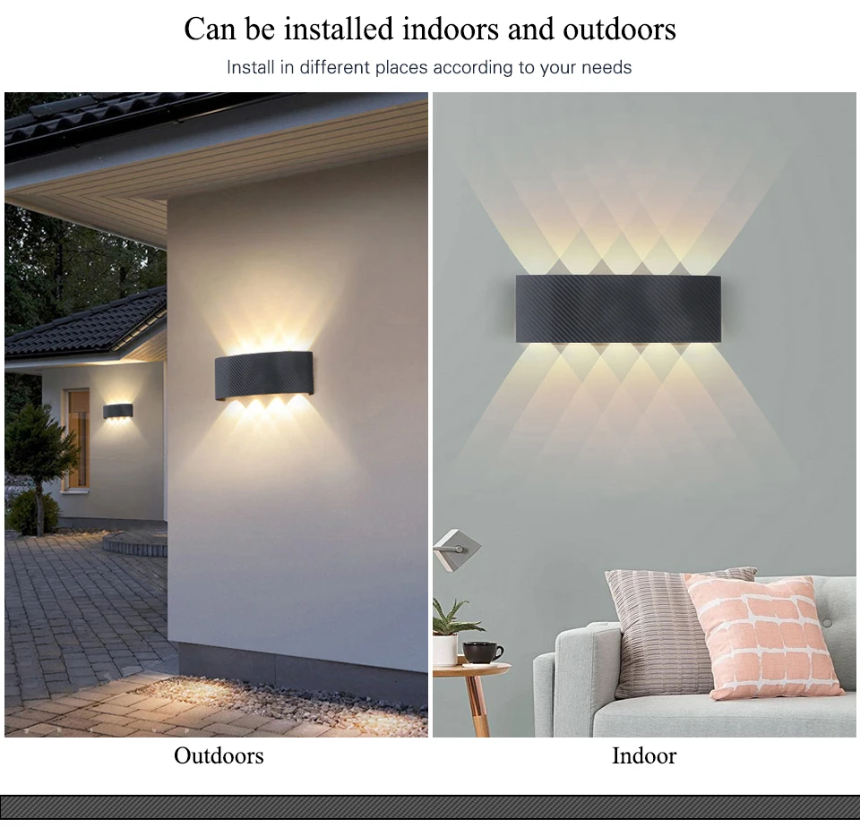 Modern Outdoor Wall Lamp Waterproof LED Wall Lamp AC85-265V 6W 10W Decoration Lamps For Bedroom Aisle Gallery Living Room