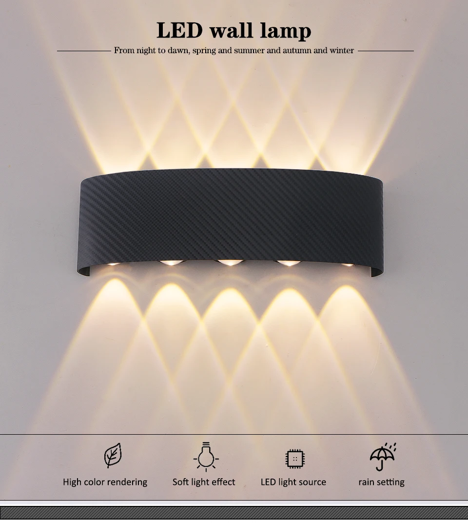 Modern Outdoor Wall Lamp Waterproof LED Wall Lamp AC85-265V 6W 10W Decoration Lamps For Bedroom Aisle Gallery Living Room