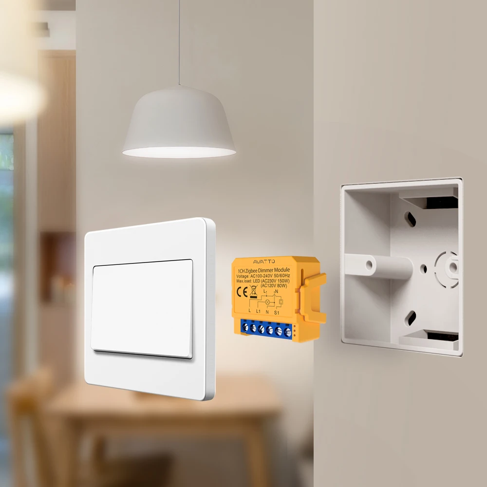 AVATTO WiFi/ZigBee Smart Dimmer Switch Module 1/2 Gang Dimmer Light Switch Module APP Remote Control For Tuya Alexa Google Home