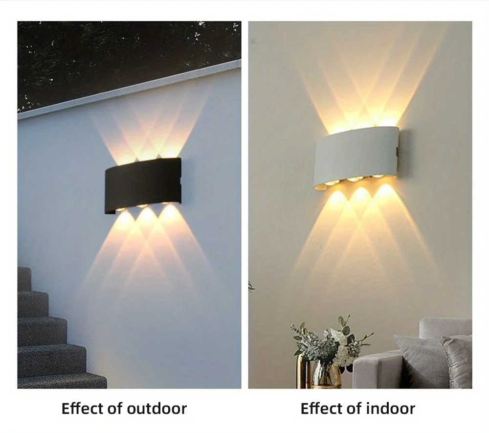 6W LED Wall Light Outdoor Waterproof Garden Fence Indoor Fashion Wall Lamp For Bedroom Bedside Living Room Stairs