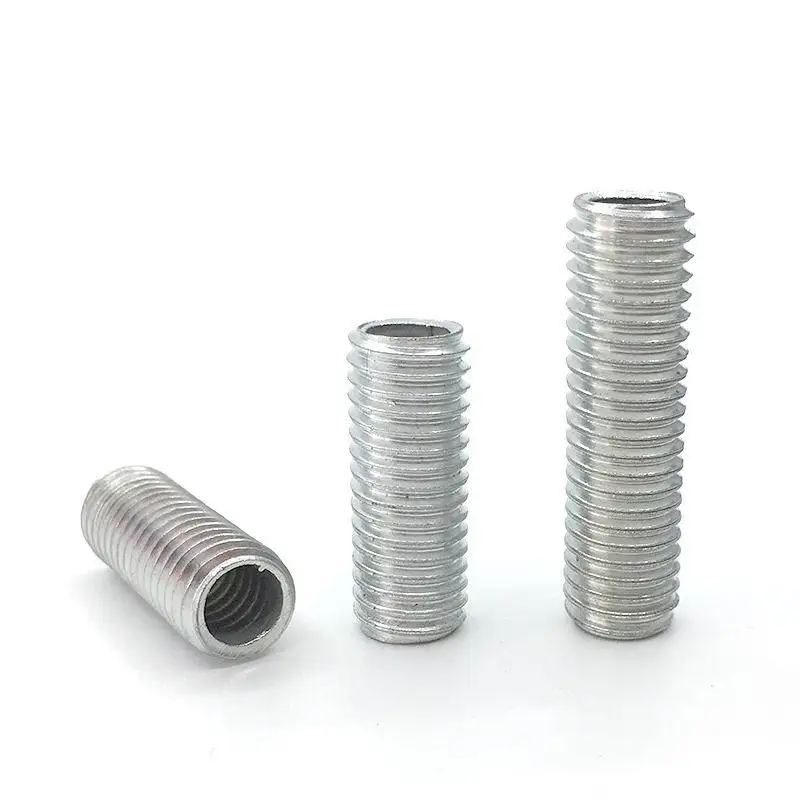 Lamp Tooth Tube Metal M10 Hollow Threaded Tube Galvanized Led Lamp Head Link Fixed Base Support Rod Lighting Accessories Screws