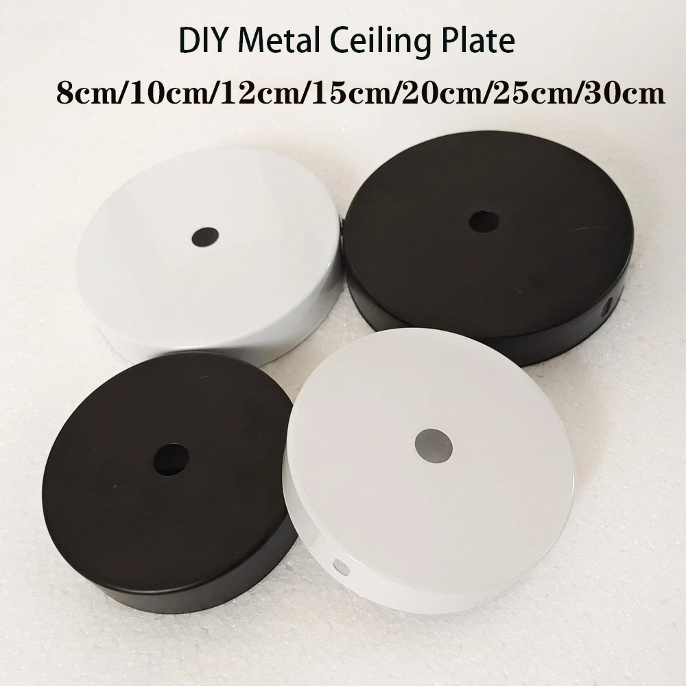 Ceiling Plate Round 8/10/12/15/25/30cm Black/White Lighting Accessories For Pendant Lamp Ceiling Lamp DIY +Lock Wire Lamp Base