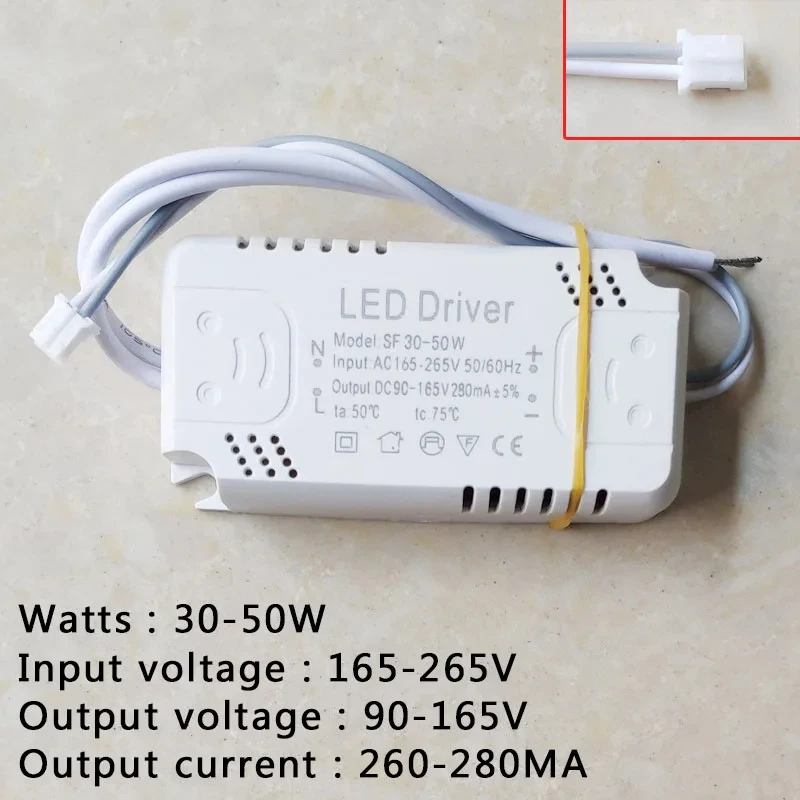 LED Driver Adapter For LED Lighting AC165-265V Non-Isolating Transformer For LED Ceiling Light Replacement 8-24W 30-50W 60-80W