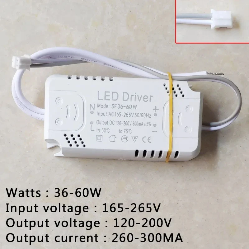 LED Driver Adapter For LED Lighting AC165-265V Non-Isolating Transformer For LED Ceiling Light Replacement 8-24W 30-50W 60-80W