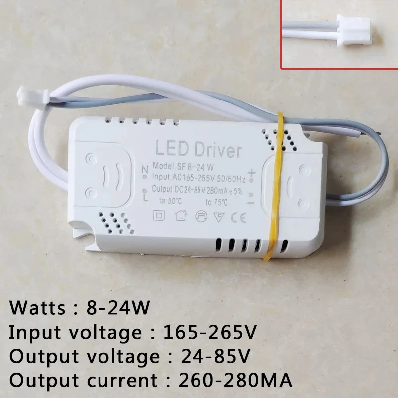 LED Driver Adapter For LED Lighting AC165-265V Non-Isolating Transformer For LED Ceiling Light Replacement 8-24W 30-50W 60-80W