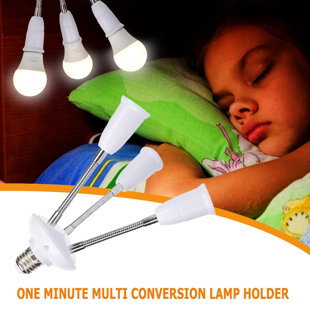Universal E27 Lamp Base 85-285V Adjustable Tube LED Light Bulb Extension Lamp Holder 2/3/4/5Head Adapter Conversion Socket
