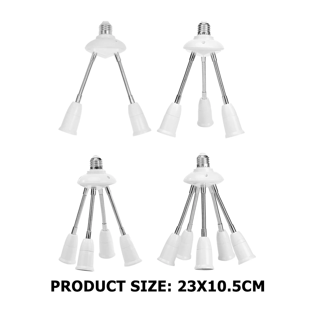 Universal E27 Lamp Base 85-285V Adjustable Tube LED Light Bulb Extension Lamp Holder 2/3/4/5Head Adapter Conversion Socket