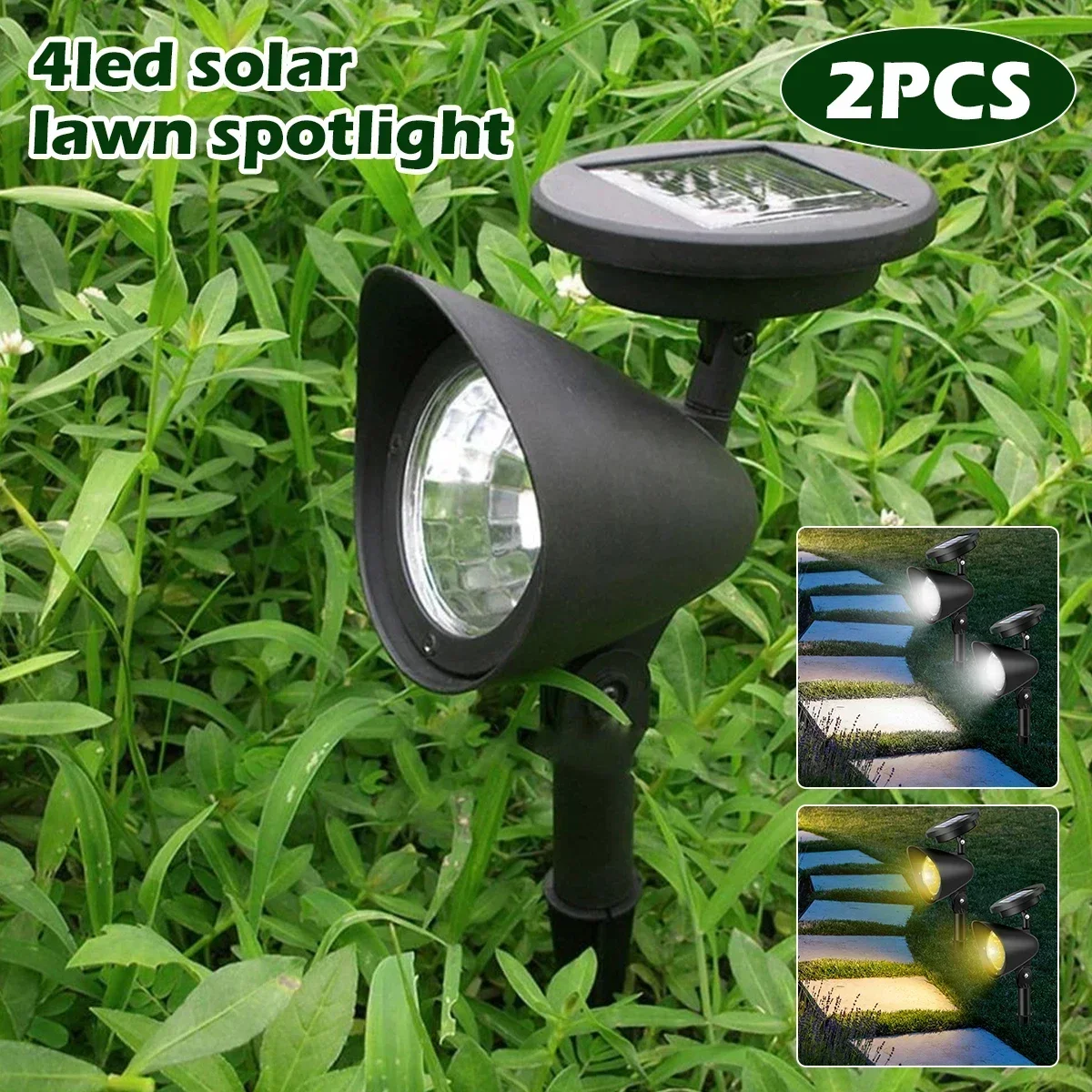 9/4 LED Solar LED Light Spotlights Outdoor IP65 Waterproof Lights Brightness Adjustable for Garden Backyard Driveway Patio Decor