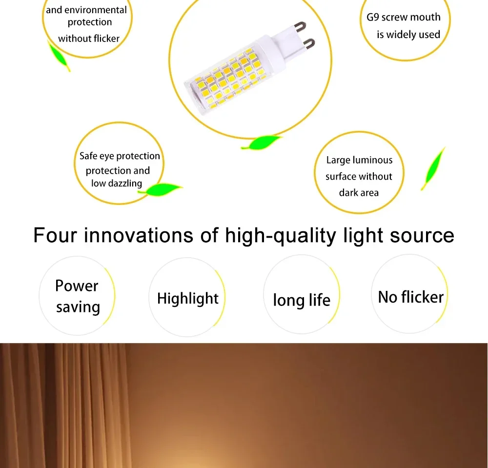 10PCS 7W 5W 3W Brightest G9 LED Lamp AC220V Ceramic SMD2835 LED Bulb Warm/Cool White Spotlight Replace Halogen Light Wholesale