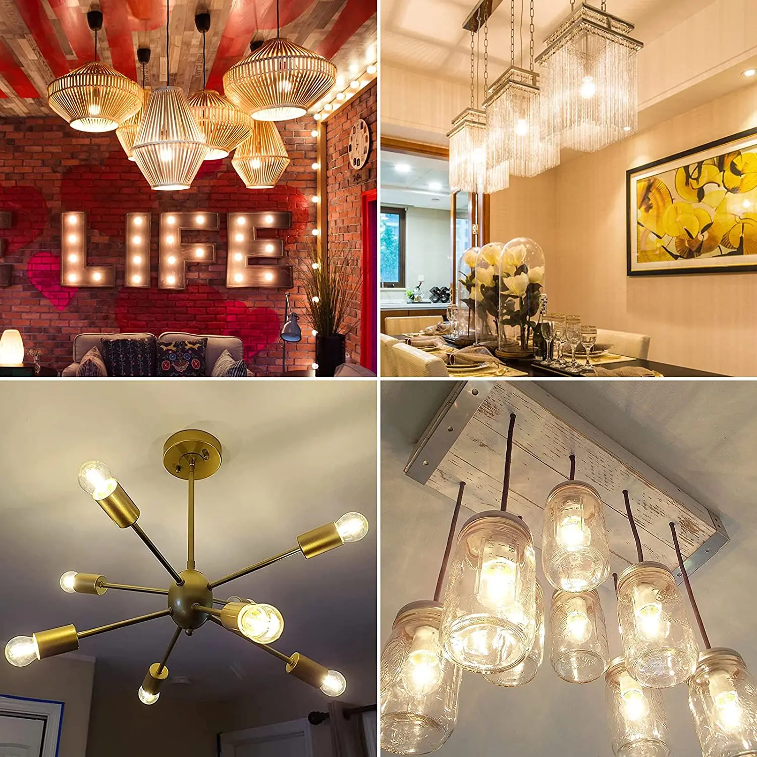 Vintage G45 Edison Led Light Bulb E27 4W 6W Filament Ball Lamp Warm White 2700K Amber Glass Dimmable Mini Globe Bulb For Pendant