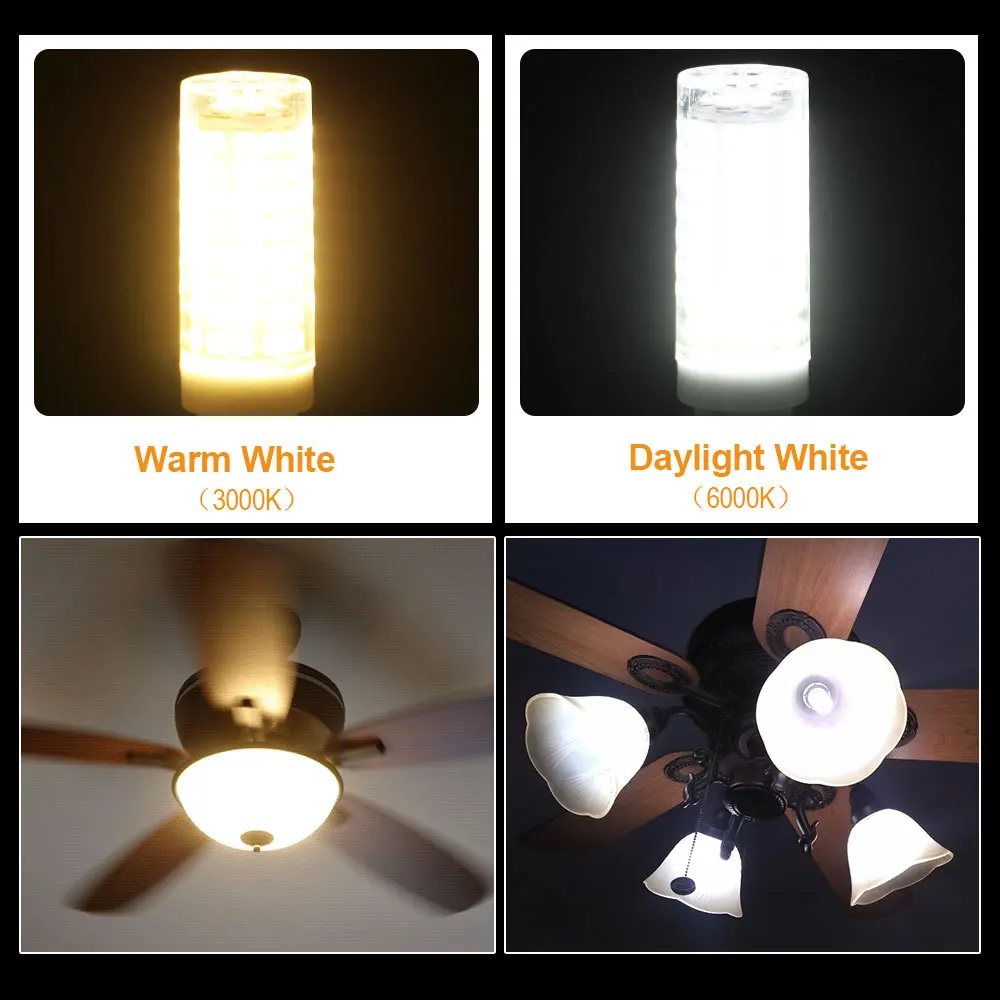 10Pcs G9 LED Corn Wick Bulbs 9W 15W 20W 25W 136 LEDs Ceramic Material No Flicker 110-220V Insertion Height Lighting Bulb