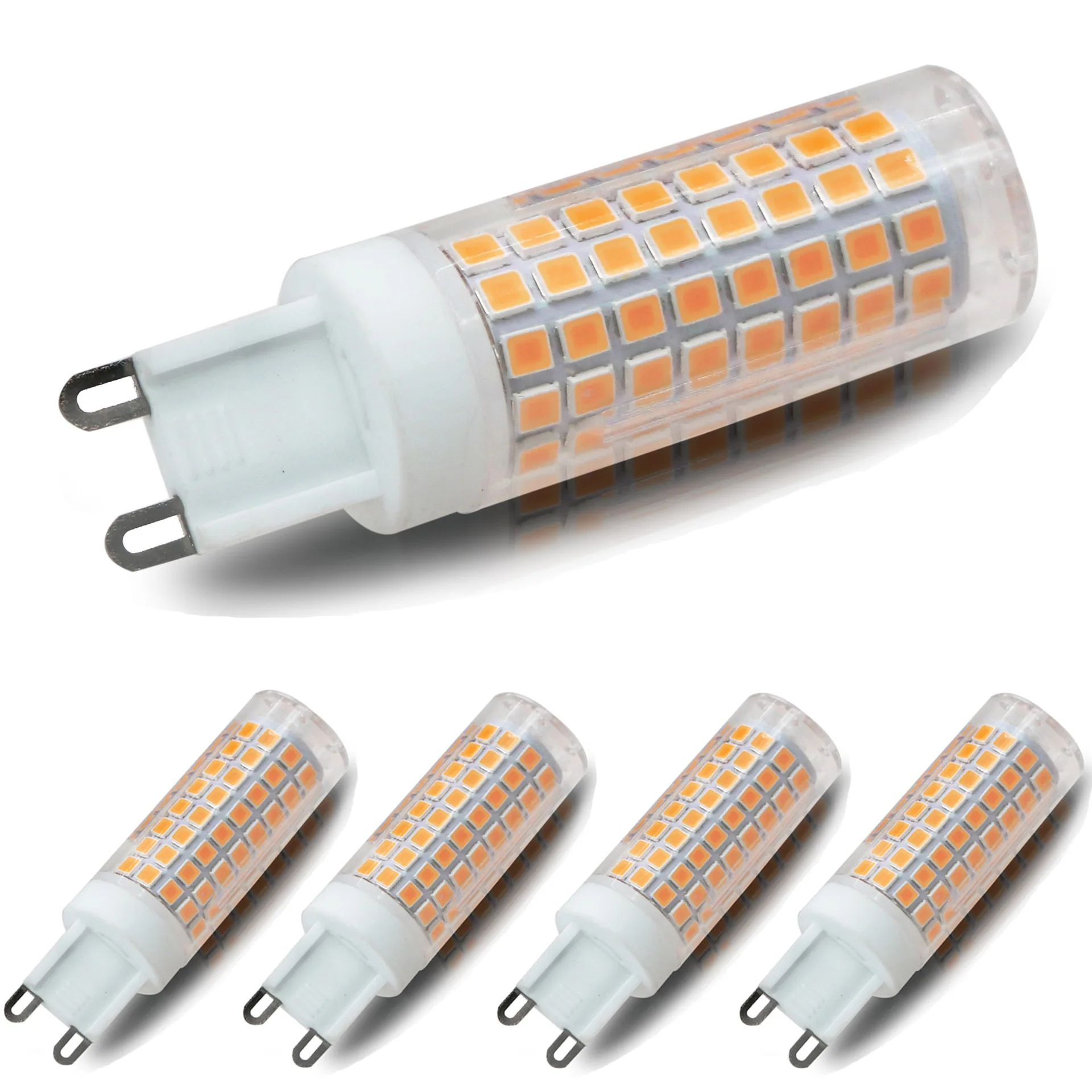 10Pcs G9 LED Corn Wick Bulbs 9W 15W 20W 25W 136 LEDs Ceramic Material No Flicker 110-220V Insertion Height Lighting Bulb