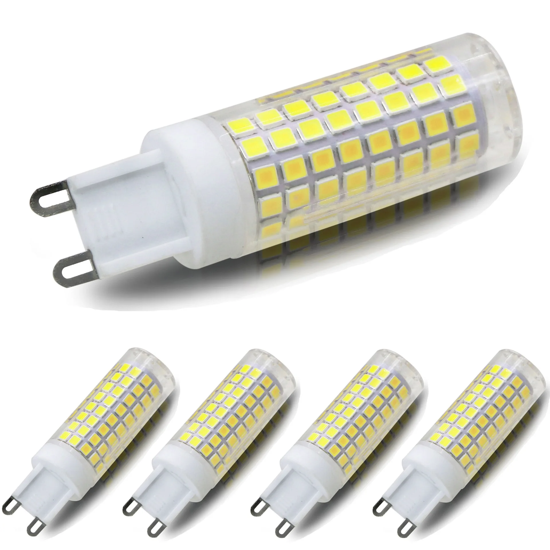 10Pcs G9 LED Corn Wick Bulbs 9W 15W 20W 25W 136 LEDs Ceramic Material No Flicker 110-220V Insertion Height Lighting Bulb