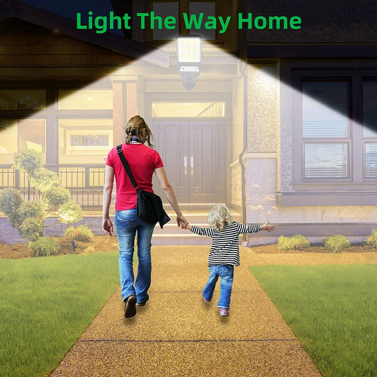 Powerful LED Solar Outdoor Led Courtyard Wall Lamp 3 Modes Human Body Induction Garden Terrace Garage Door Street Lighting