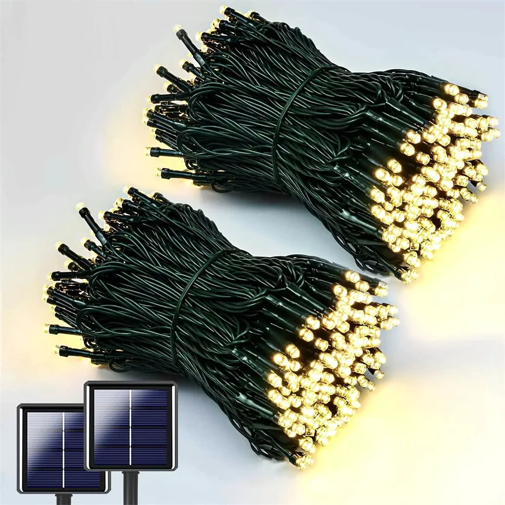 300LED Solar String Light Fairy Outdoor Garden Waterproof Lamp 2024 Christmas Garland Xmas Holiday Party Home Decoration