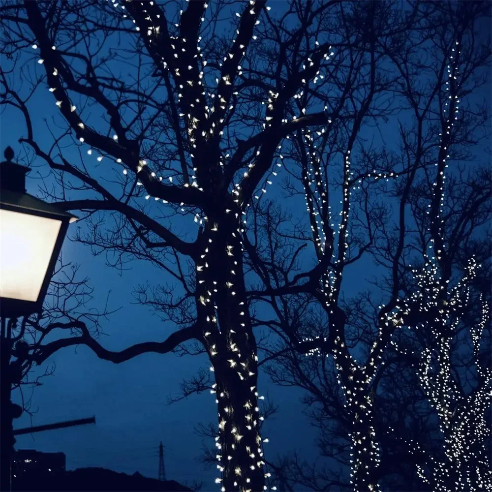 300LED Solar String Light Fairy Outdoor Garden Waterproof Lamp 2024 Christmas Garland Xmas Holiday Party Home Decoration