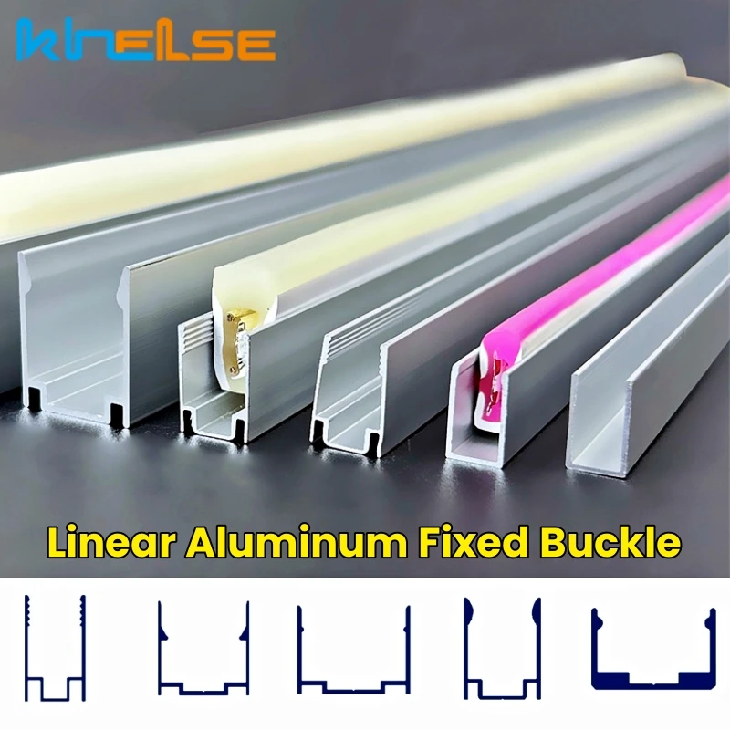 Waterproof LED Aluminum Profile Fixing Channel For Outdoor Neon Silicone Tube Strip Light Holder Recessed Linear Mounted Bracket