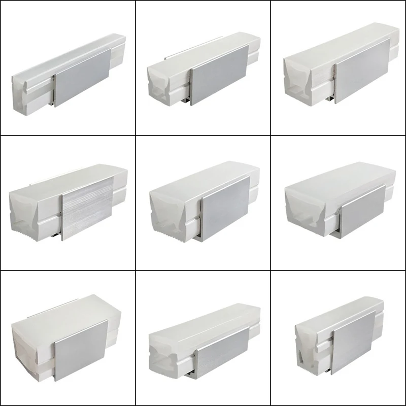 Waterproof LED Aluminum Profile Fixing Channel For Outdoor Neon Silicone Tube Strip Light Holder Recessed Linear Mounted Bracket
