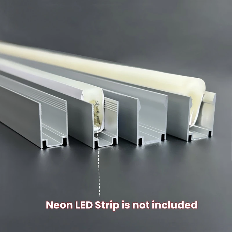 Waterproof LED Aluminum Profile Fixing Channel For Outdoor Neon Silicone Tube Strip Light Holder Recessed Linear Mounted Bracket