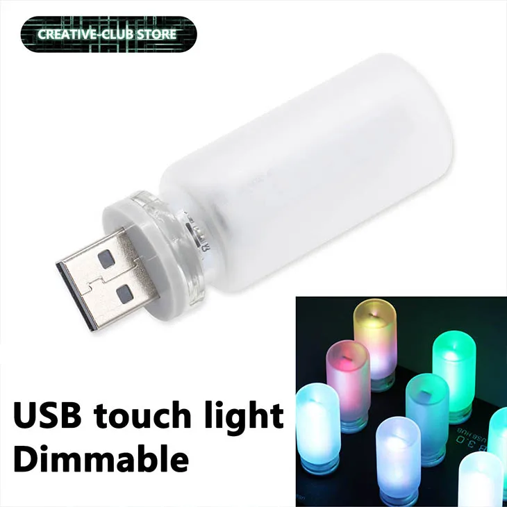 USB Touch Control LED Night Light Atmosphere Light Edison Bulb Incandescent Lamp LED Filament Light Bulb Bedroom Decoration DIY
