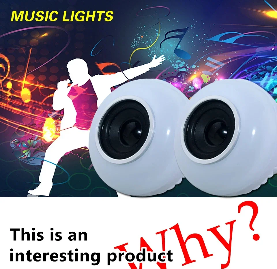3PCS AC 85-265V E27 LED12W Light Bulb RGB Multi-colour Change Bluetooth Speaker Music Playback Function Bedroom Party Decoration