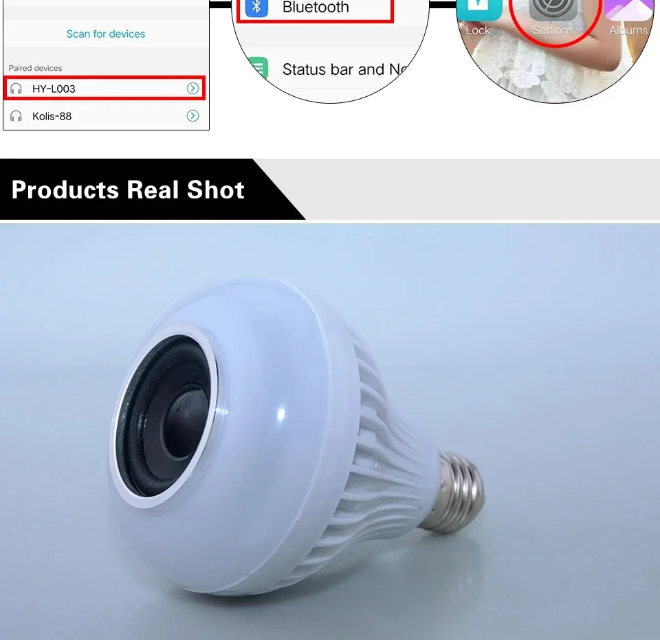 3PCS AC 85-265V E27 LED12W Light Bulb RGB Multi-colour Change Bluetooth Speaker Music Playback Function Bedroom Party Decoration