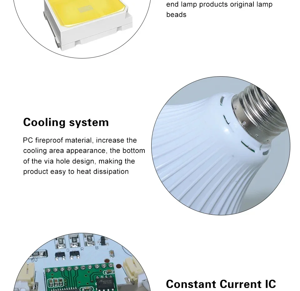 3PCS AC 85-265V E27 LED12W Light Bulb RGB Multi-colour Change Bluetooth Speaker Music Playback Function Bedroom Party Decoration
