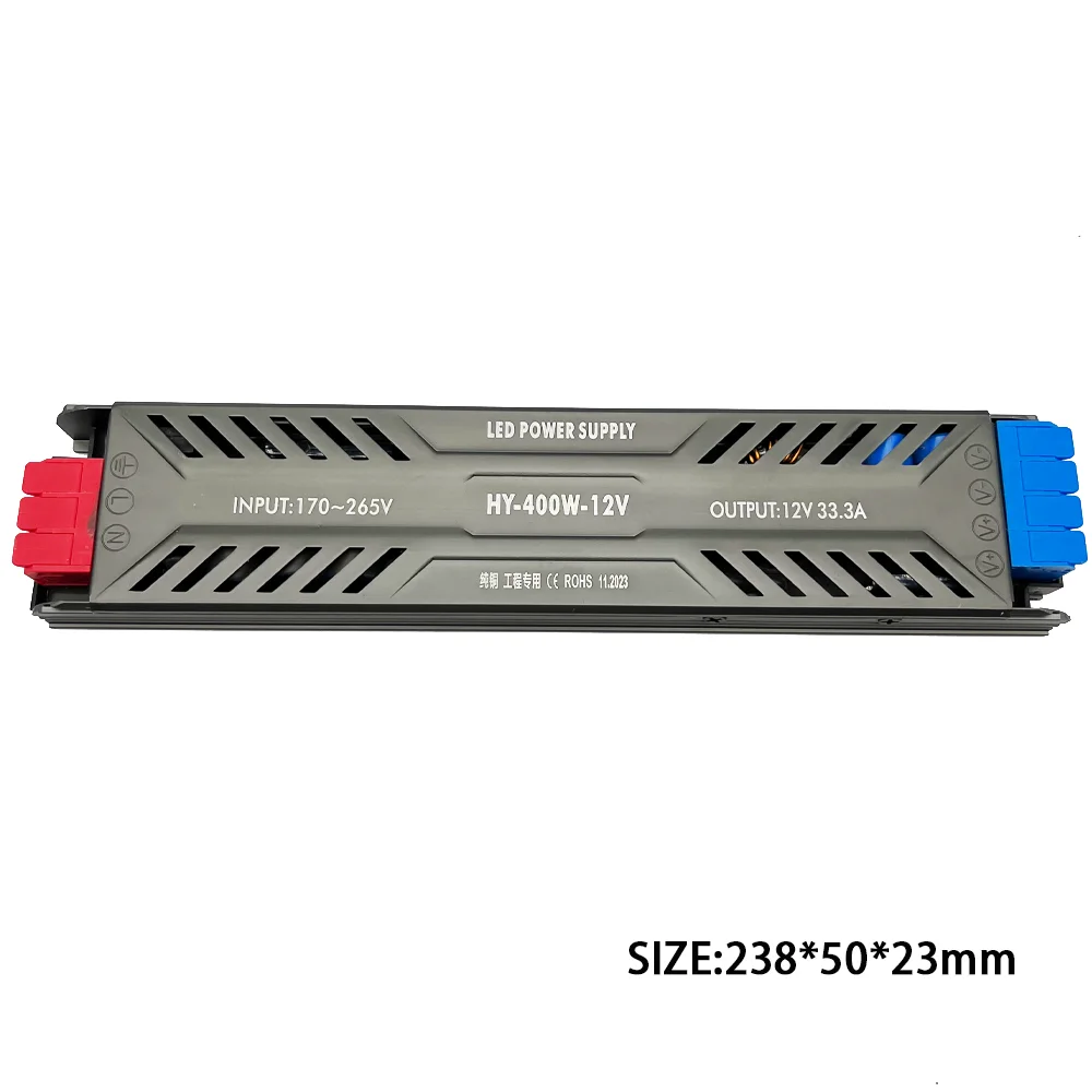 DC12V 24V LED Power Supply 60W 100W 200W 300W 400W Ultra Thin AC 100-265V Transformer LED Driver for COB 5050 LED Strip Lighting